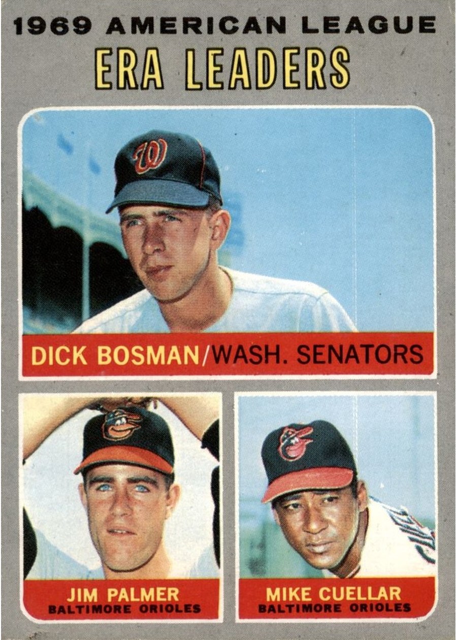 1970 Topps #68 1969 American League ERA Leaders, Washington Senators / Baltimore Orioles