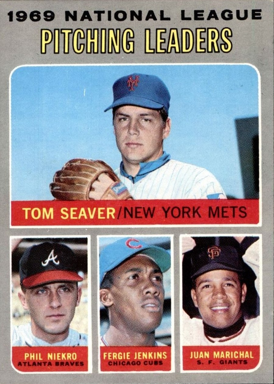 1970 Topps #69 1969 National League Pitching Leaders, New York Mets / Atlanta Braves / Chicago Cubs / San Francisco Giants