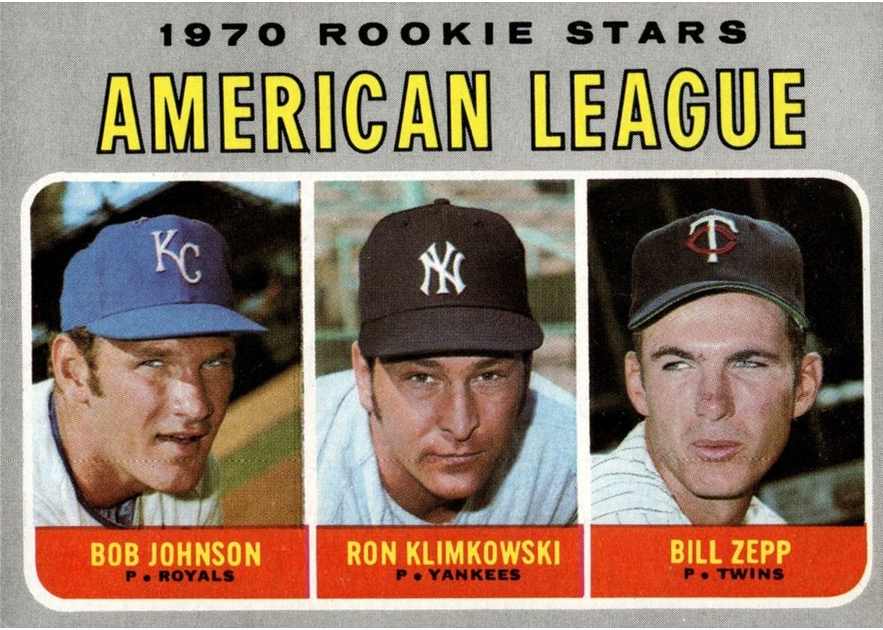 1970 Topps #702 A.L. 1970 Rookie Stars, Kansas City Royals / New York Yankees / Minnesota Twins