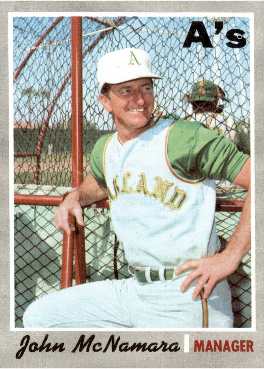 1970 Topps #706 John McNamara, Oakland Athletics
