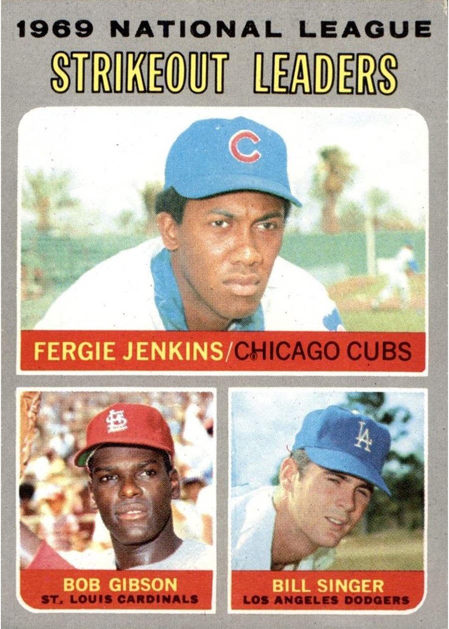 1970 Topps #71 1969 National League Strikeout Leaders, Chicago Cubs / St. Louis Cardinals / Los Angeles Dodgers