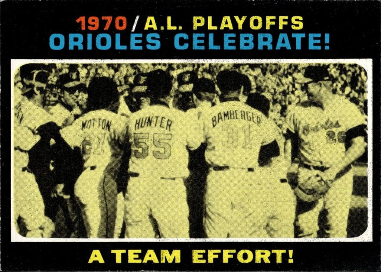 1971 Topps #198 1970 A.L. Playoffs: Orioles Celebrate!, Baltimore Orioles