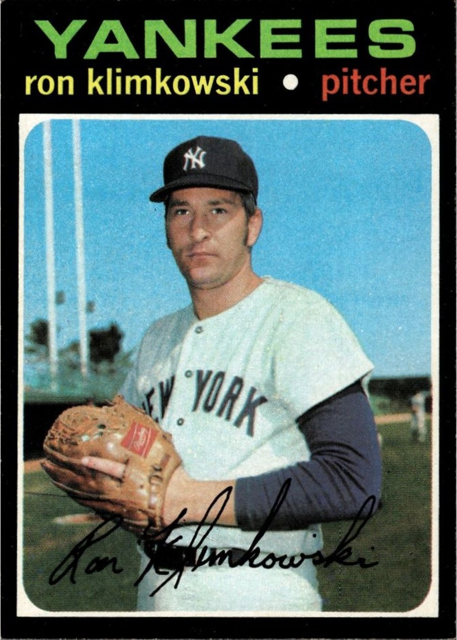 1971 Topps #28 Ron Klimkowski, New York Yankees