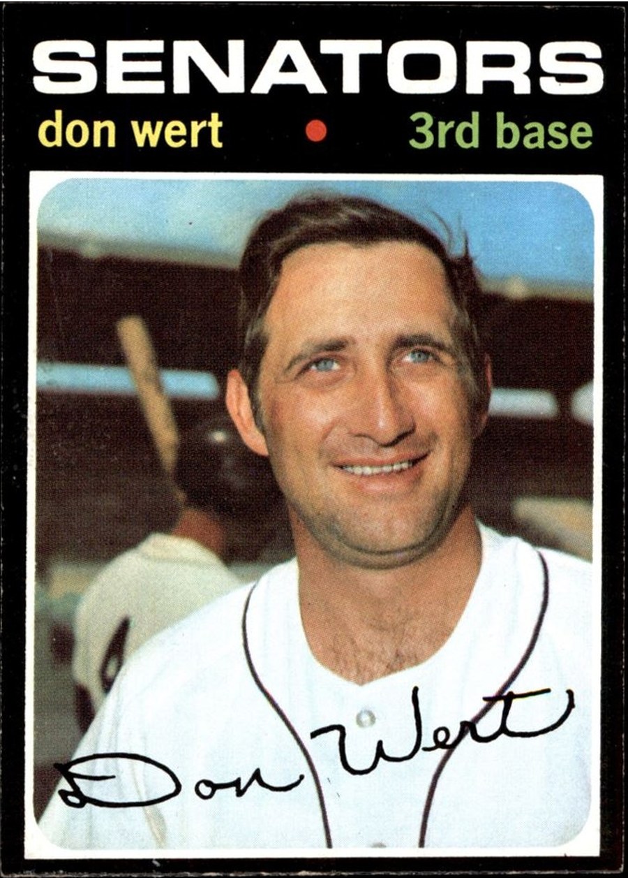 1971 Topps #307 Don Wert, Washington Senators