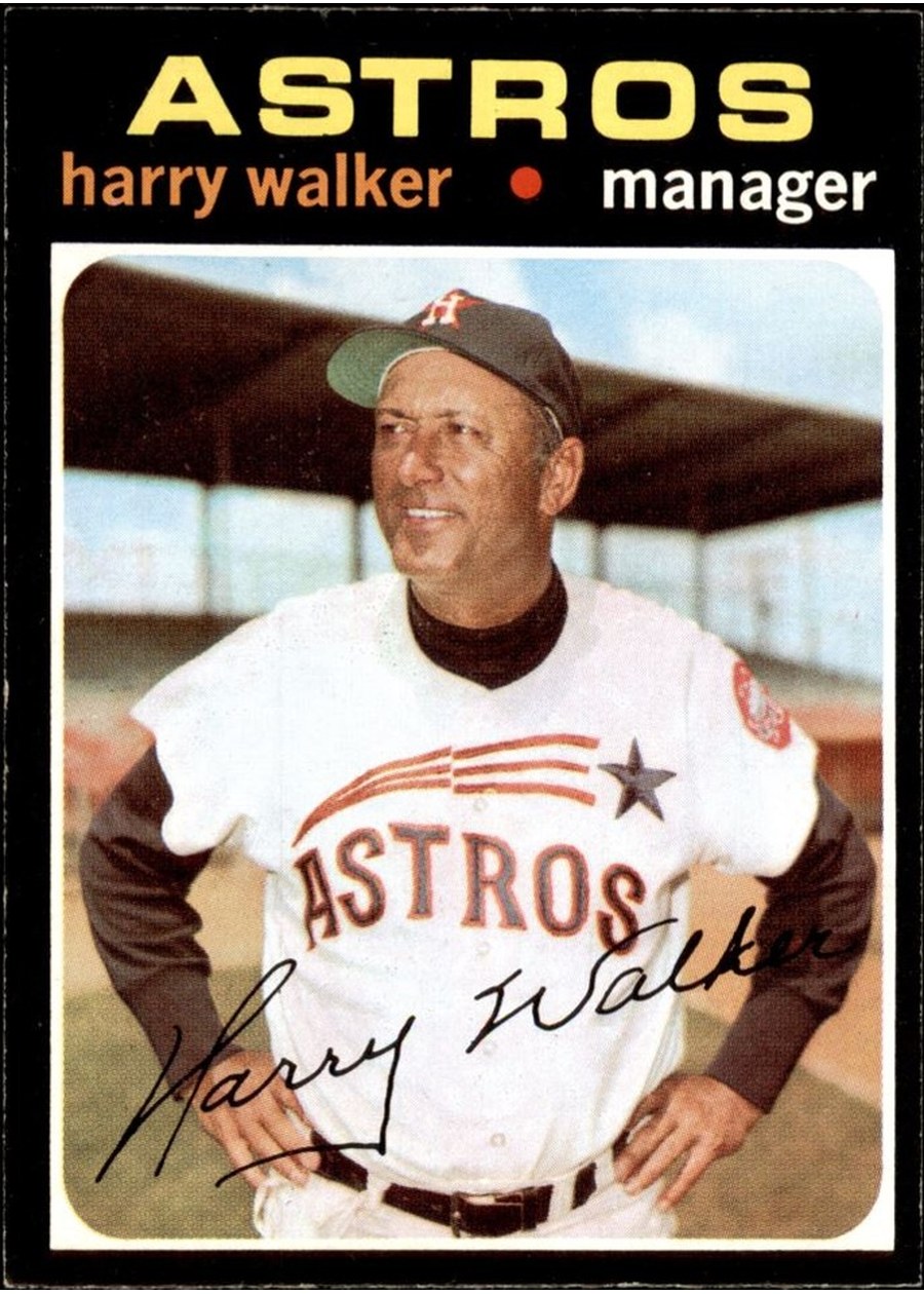 1971 Topps #312 Harry Walker, Houston Astros