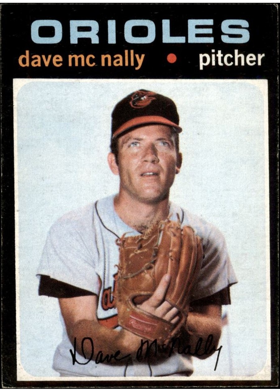 1971 Topps #320 Dave McNally, Baltimore Orioles
