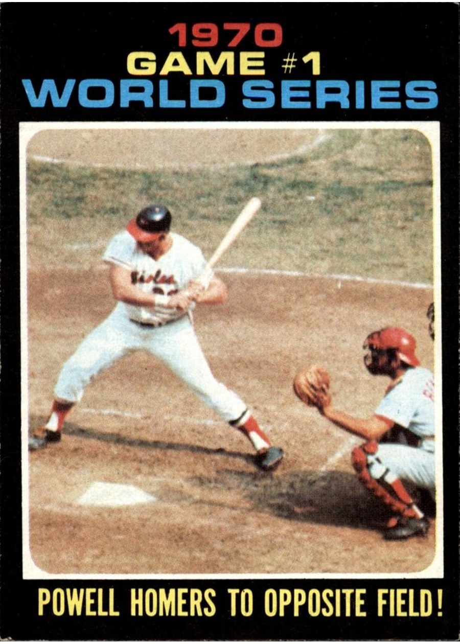 1971 Topps #327 1970 World Series Game 1: Powell Homers to Opposite Field!, Baltimore Orioles