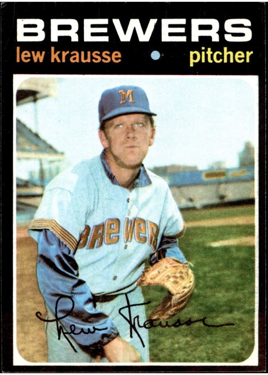 1971 Topps #372 Lew Krausse, Milwaukee Brewers