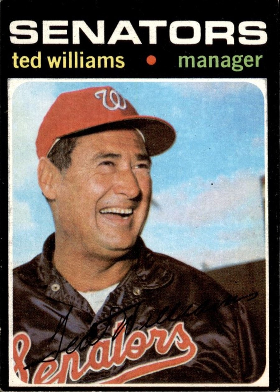 1971 Topps #380 Ted Williams, Washington Senators