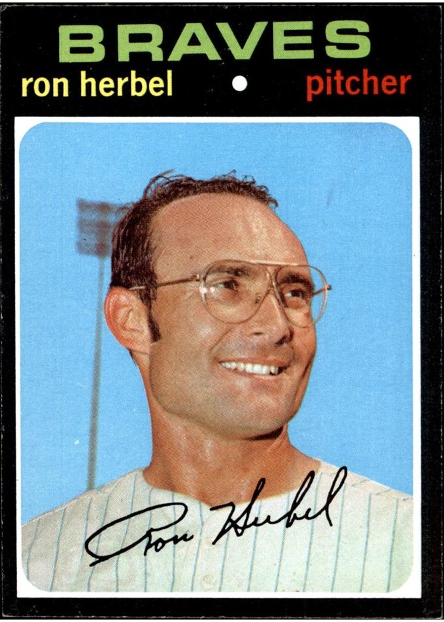 1971 Topps #387 Ron Herbel, Atlanta Braves