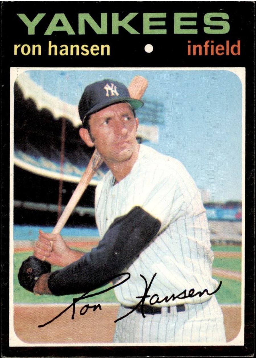 1971 Topps #419 Ron Hansen, New York Yankees