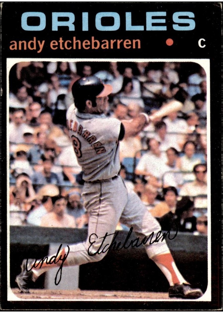 1971 Topps #501 Andy Etchebarren, Baltimore Orioles