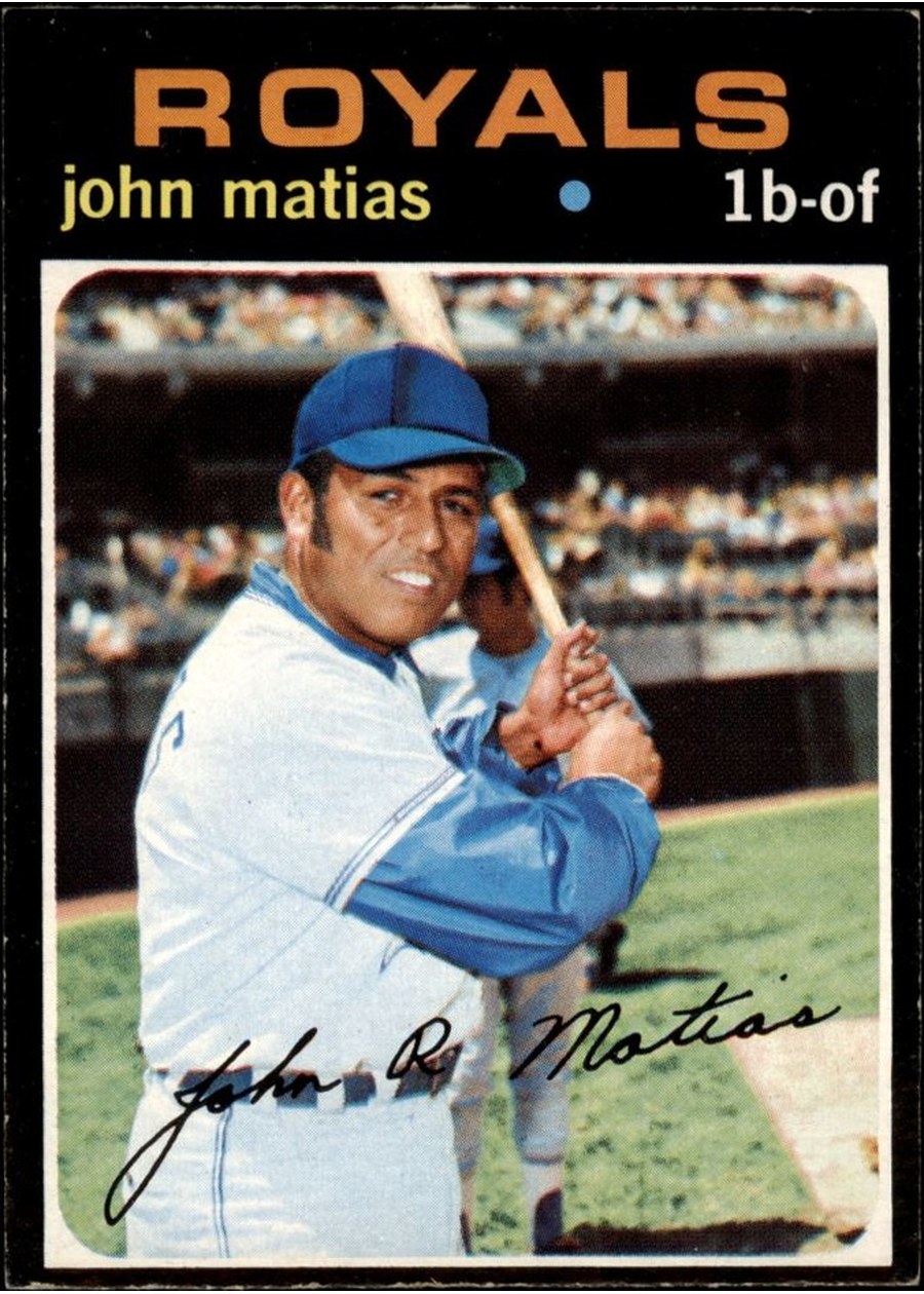 1971 Topps #546 John Matias, Kansas City Royals