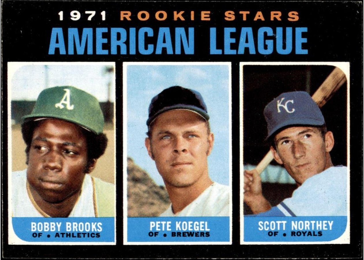 1971 Topps #633 American League 1971 Rookie Stars, Oakland Athletics / Milwaukee Brewers / Kansas City Royals