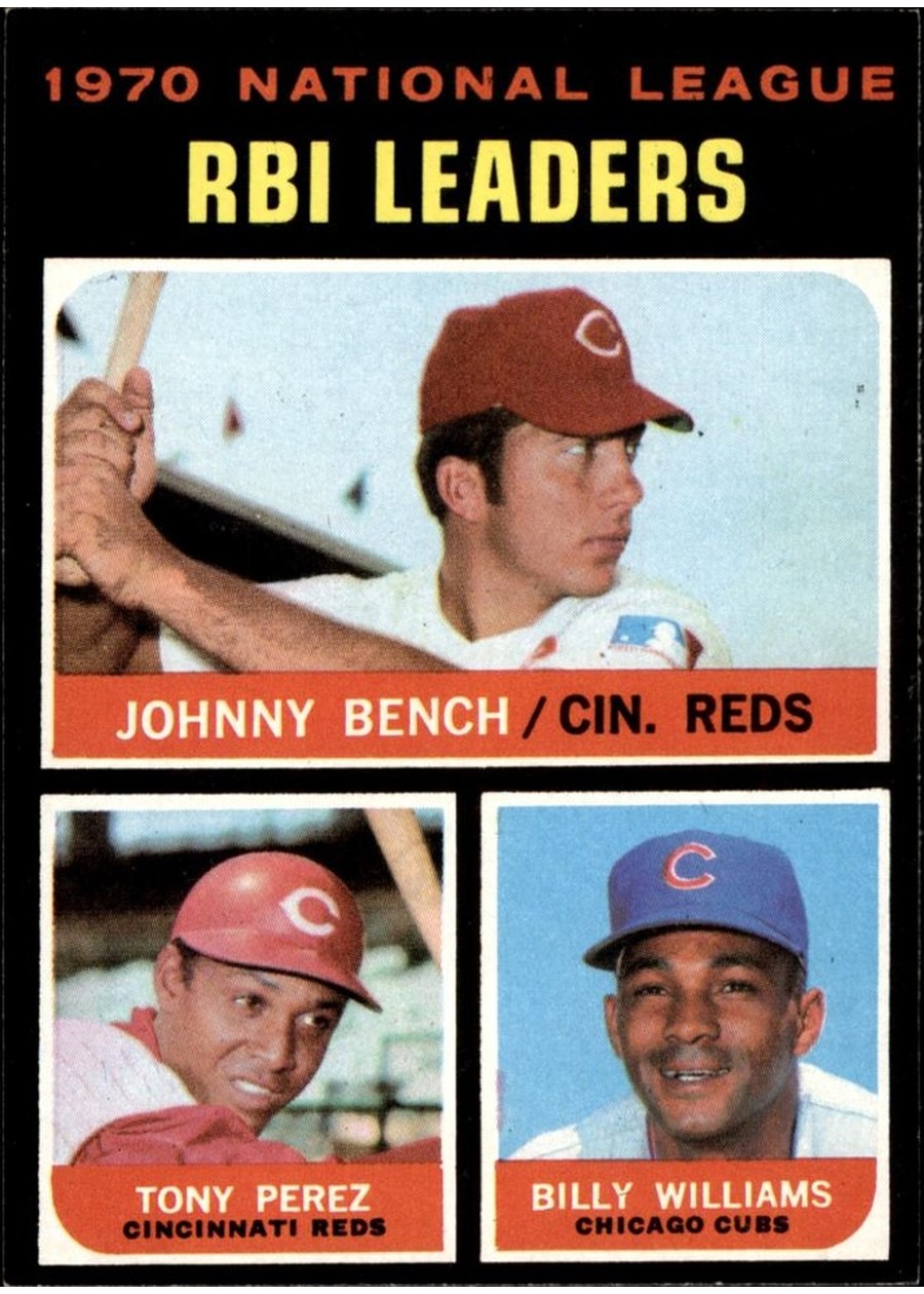 1971 Topps #64 1970 National League RBI Leaders, Cincinnati Reds / Chicago Cubs