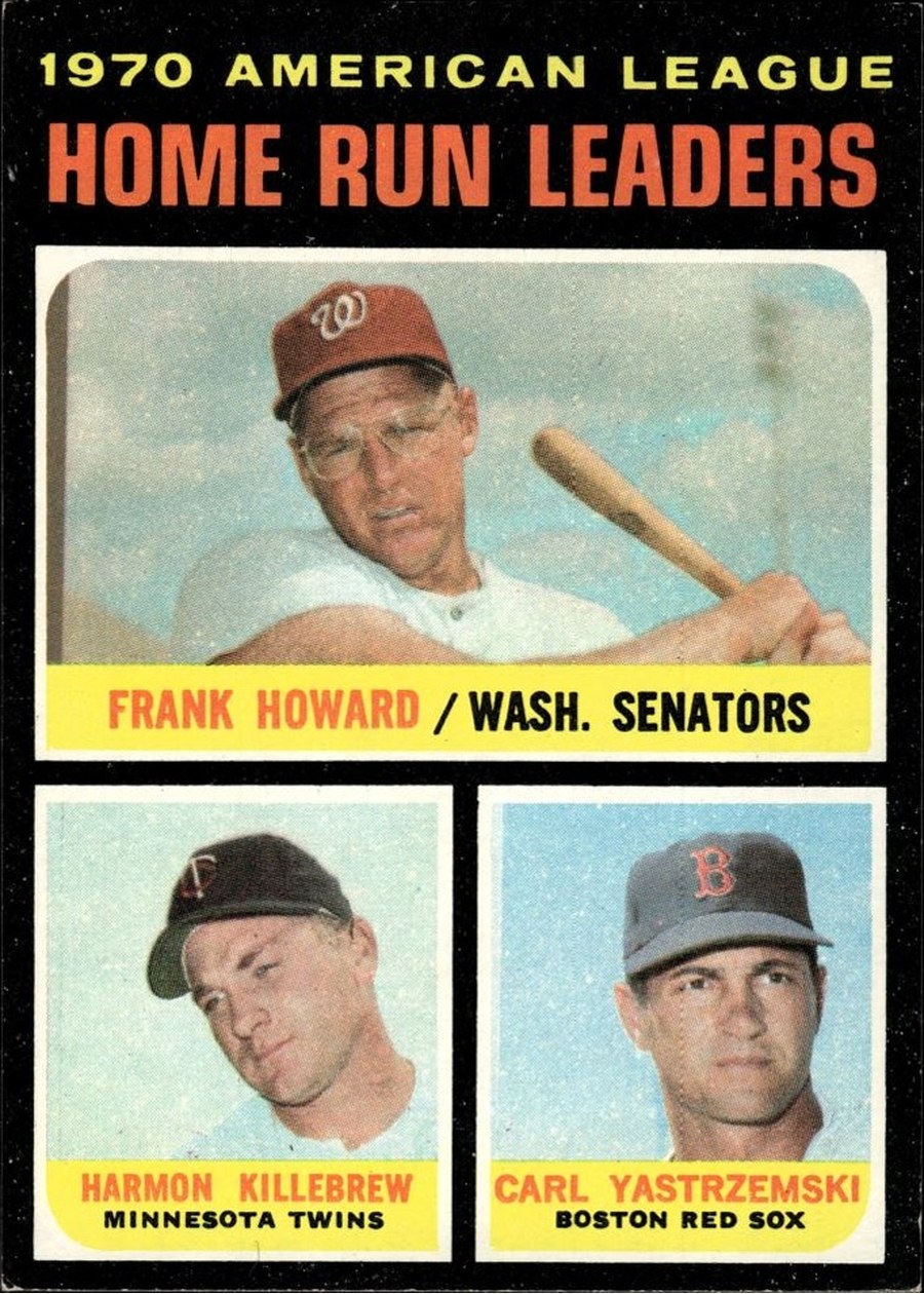 1971 Topps #65 1970 American League Home Run Leaders, Washington Senators / Minnesota Twins / Boston Red Sox