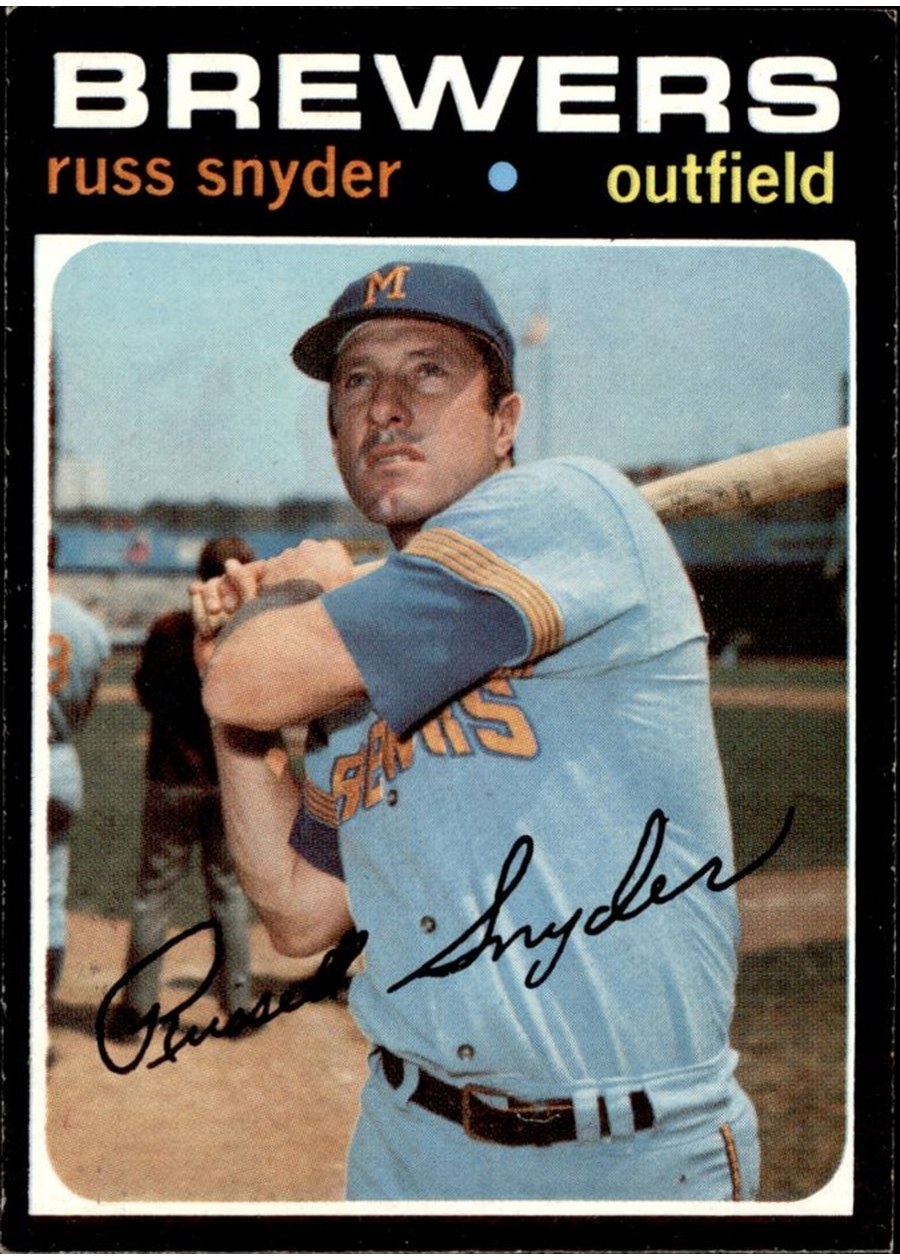 1971 Topps #653 Russ Snyder, Milwaukee Brewers