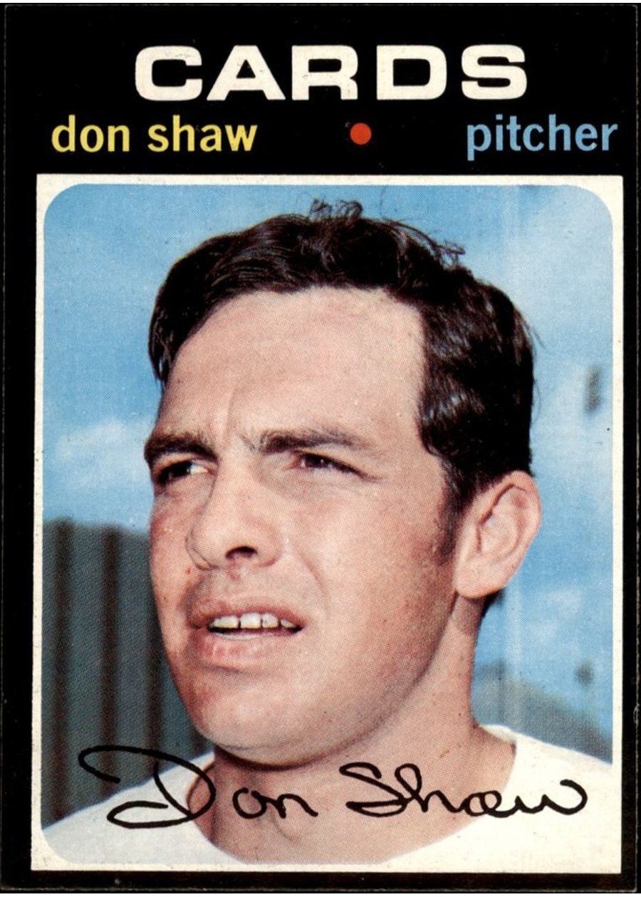 1971 Topps #654 Don Shaw, St. Louis Cardinals