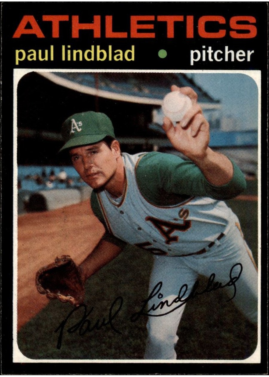 1971 Topps #658 Paul Lindblad, Oakland Athletics