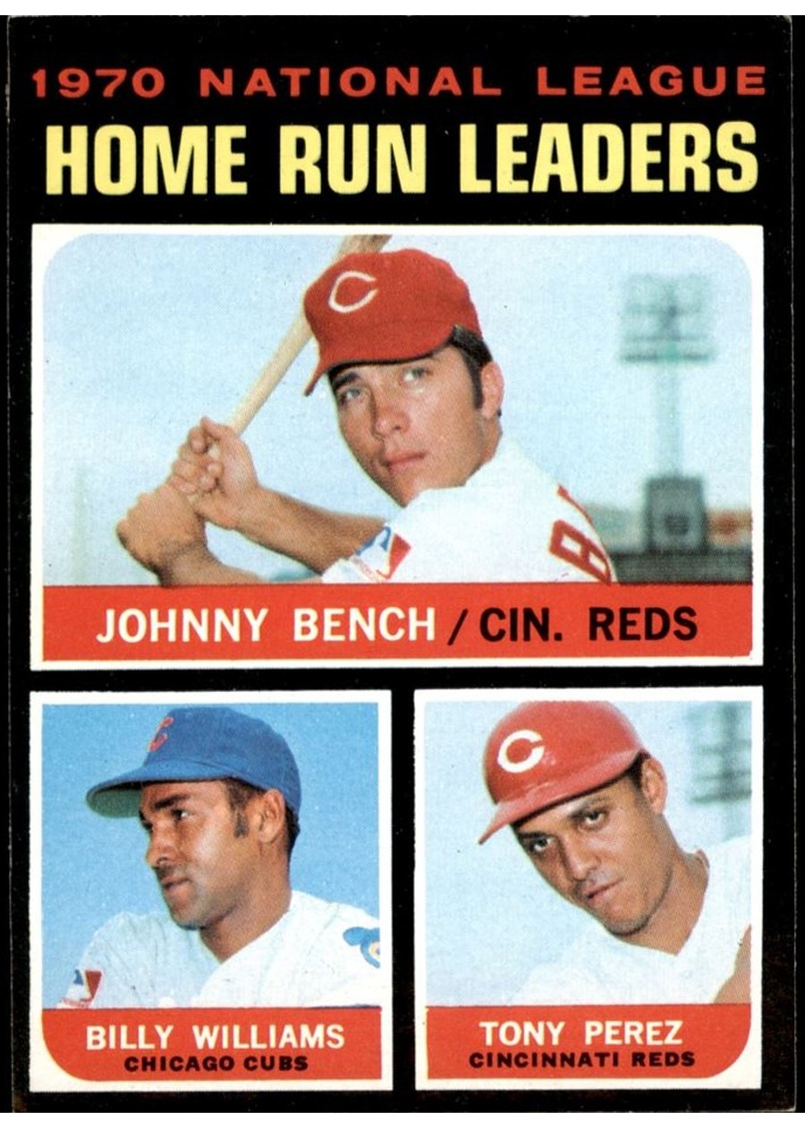 1971 Topps #66 1970 National League Home Run Leaders, Cincinnati Reds / Chicago Cubs