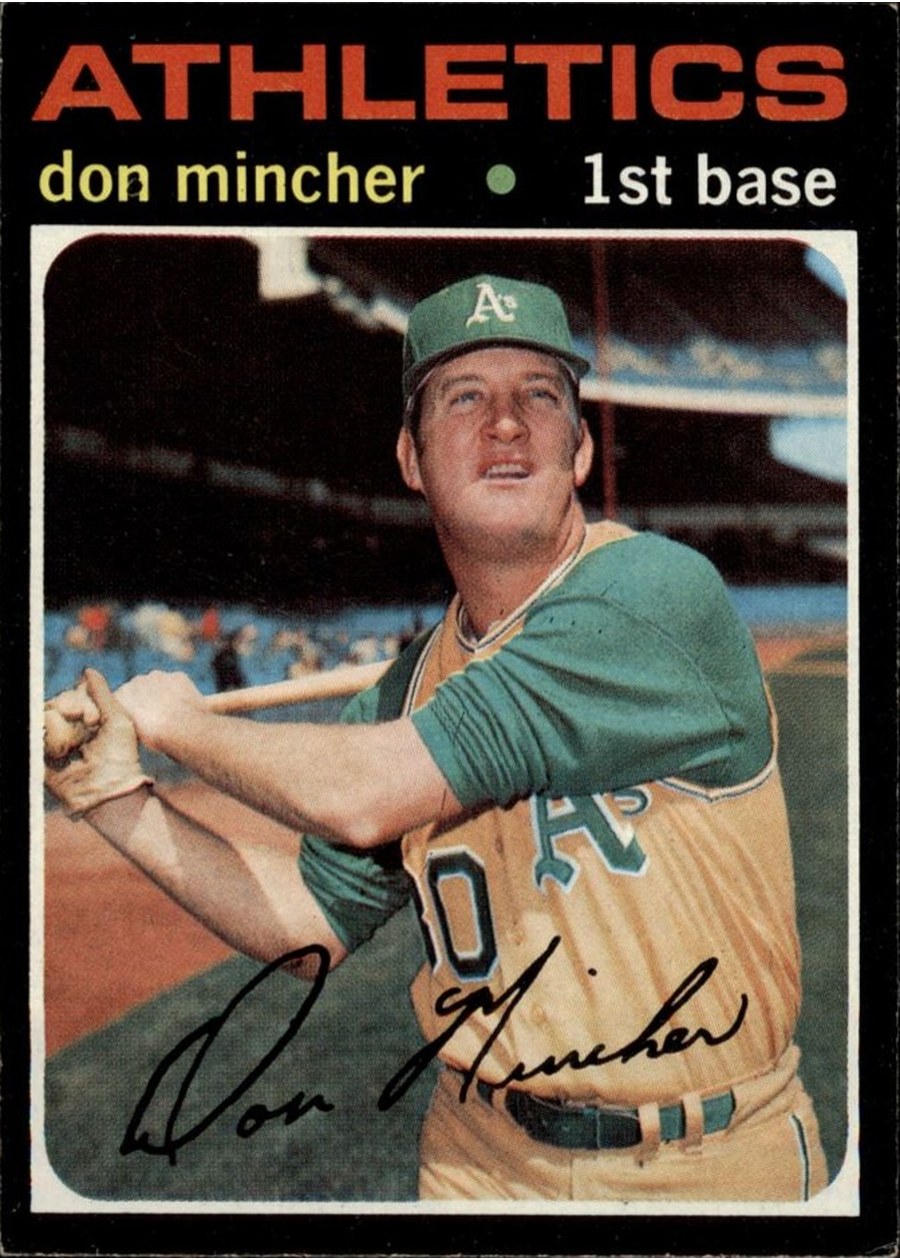 1971 Topps #680 Don Mincher, Oakland Athletics