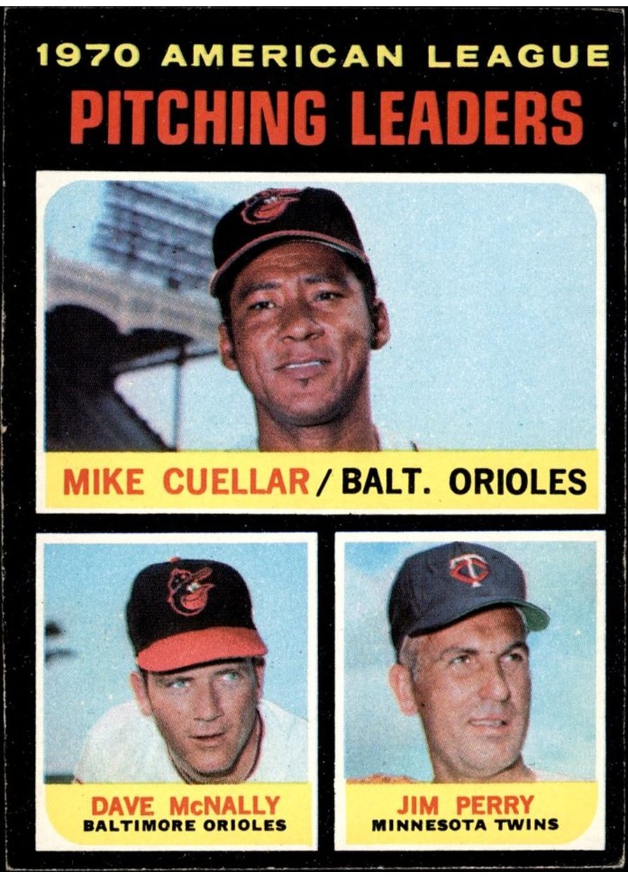 1971 Topps #69 1970 American League Pitching Leaders, Baltimore Orioles / Minnesota Twins