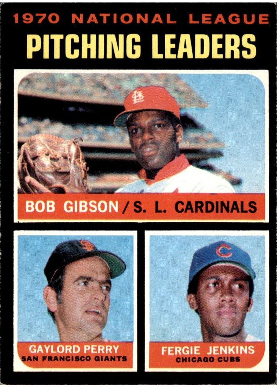 1971 Topps #70 1970 National League Pitching Leaders, St. Louis Cardinals / San Francisco Giants / Chicago Cubs