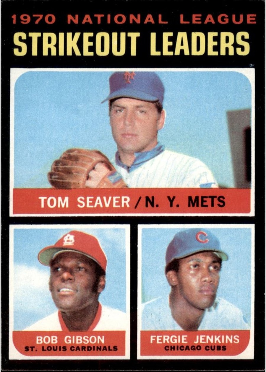1971 Topps #72 1970 National League Strikeout Leaders, New York Mets / St. Louis Cardinals / Chicago Cubs