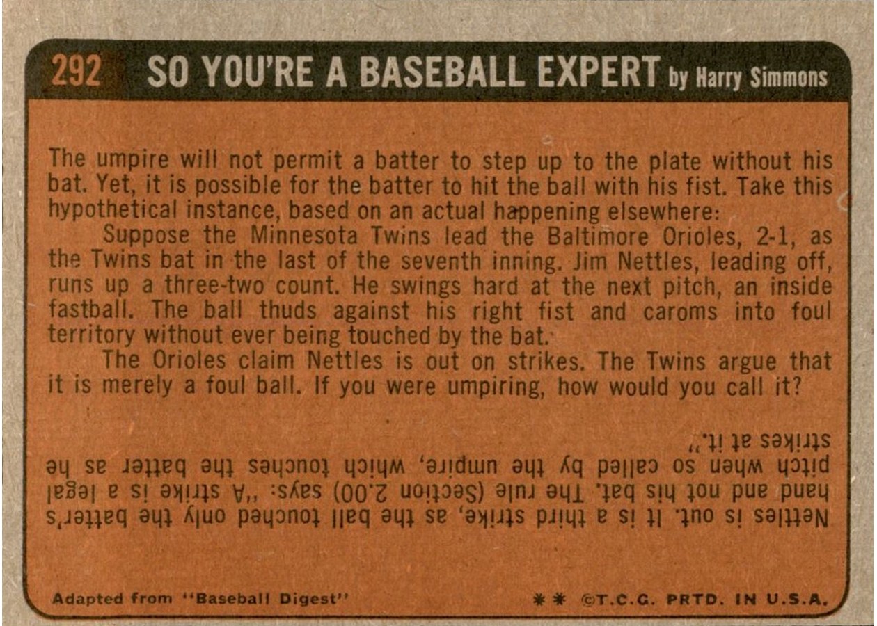 1972 Topps #292 Hal McRae In Action card back