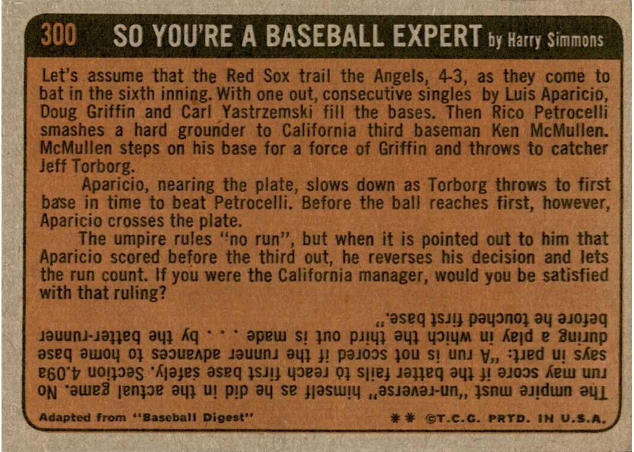 1972 Topps #300 Hank Aaron In Action card back