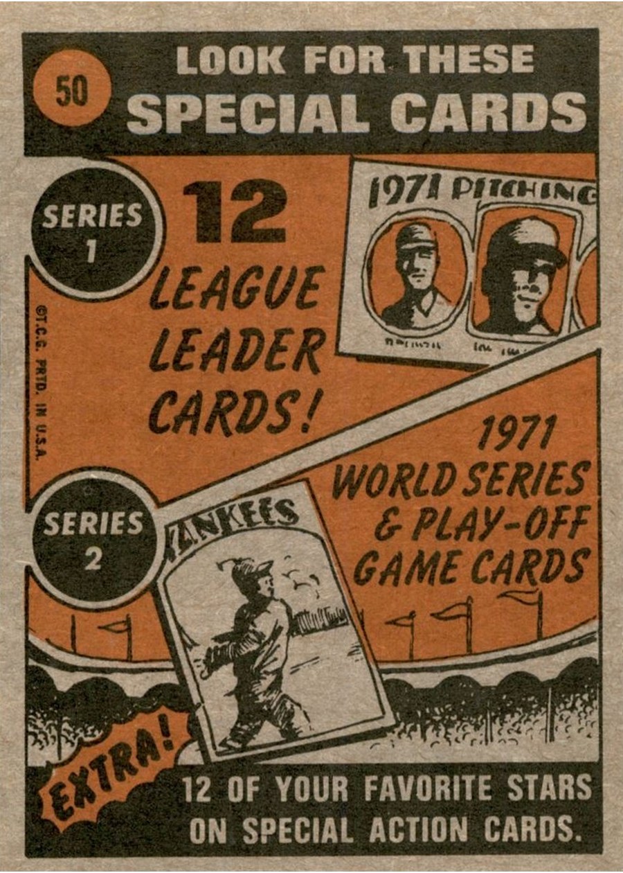 1972 Topps #50 Willie Mays In Action card back