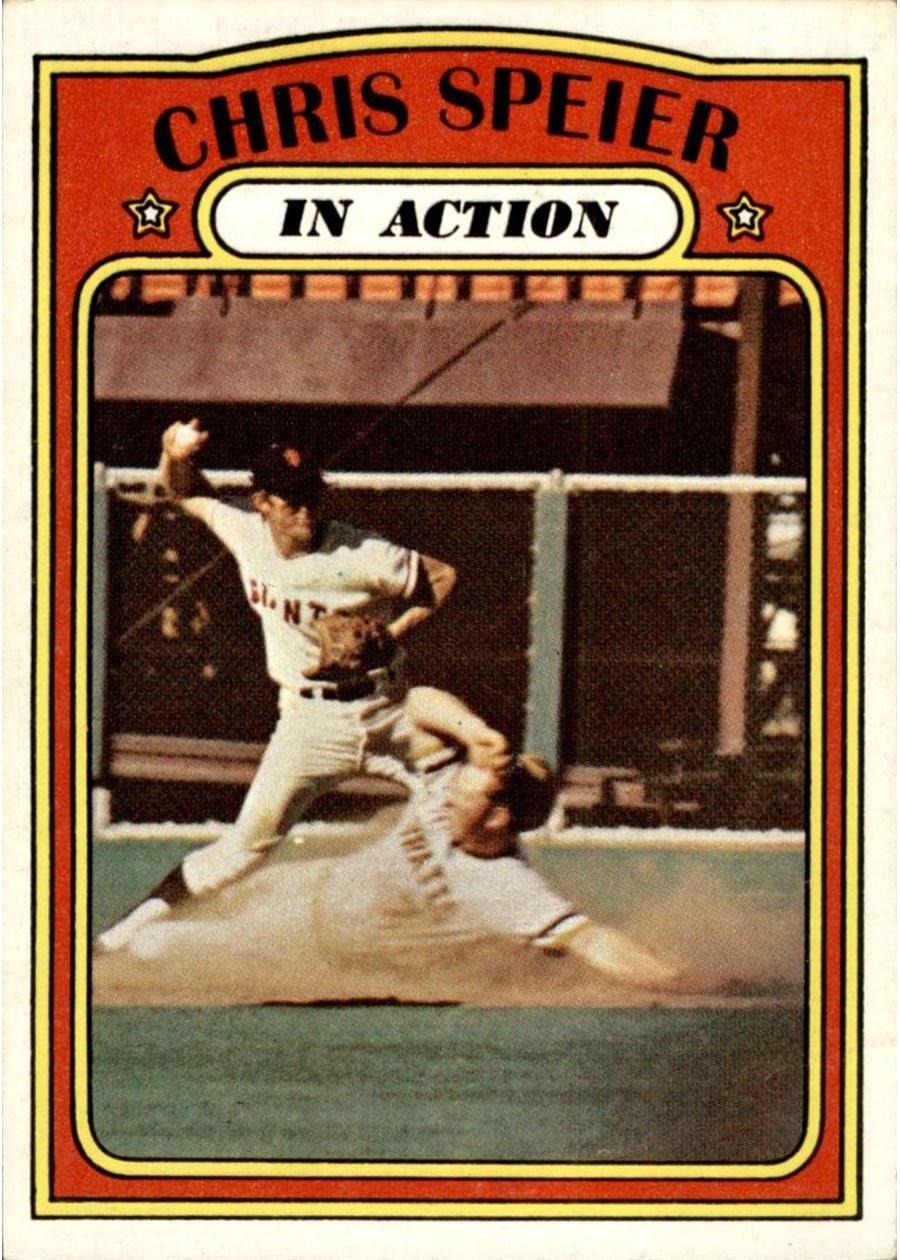 1972 Topps #166 Chris Speier In Action, San Francisco Giants