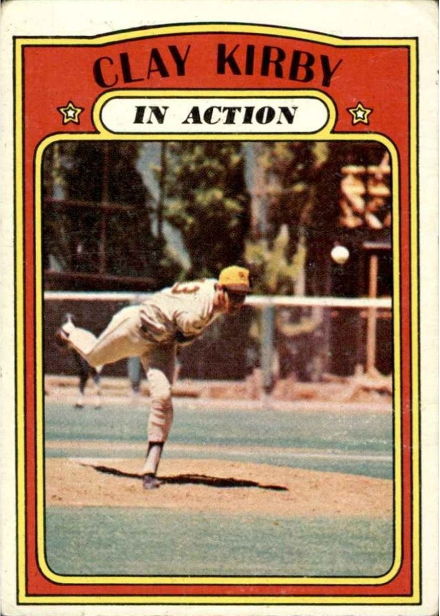 1972 Topps #174 Clay Kirby In Action, San Diego Padres