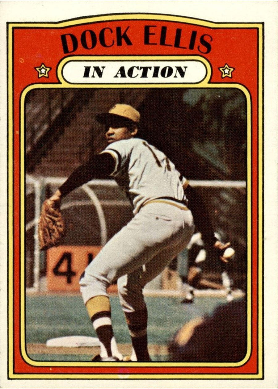 1972 Topps #180 Dock Ellis In Action, Pittsburgh Pirates