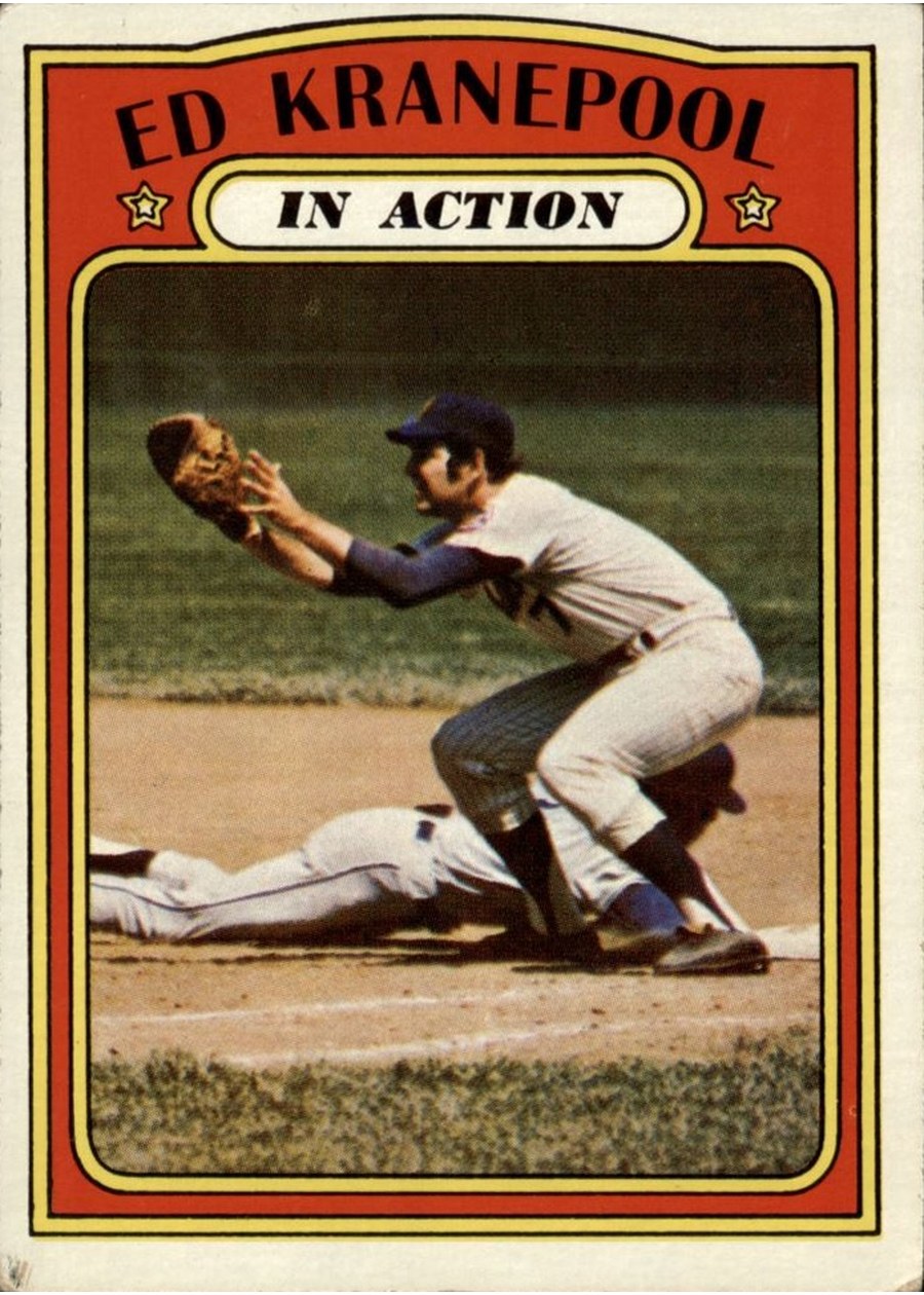 1972 Topps #182 Ed Kranepool In Action, New York Mets
