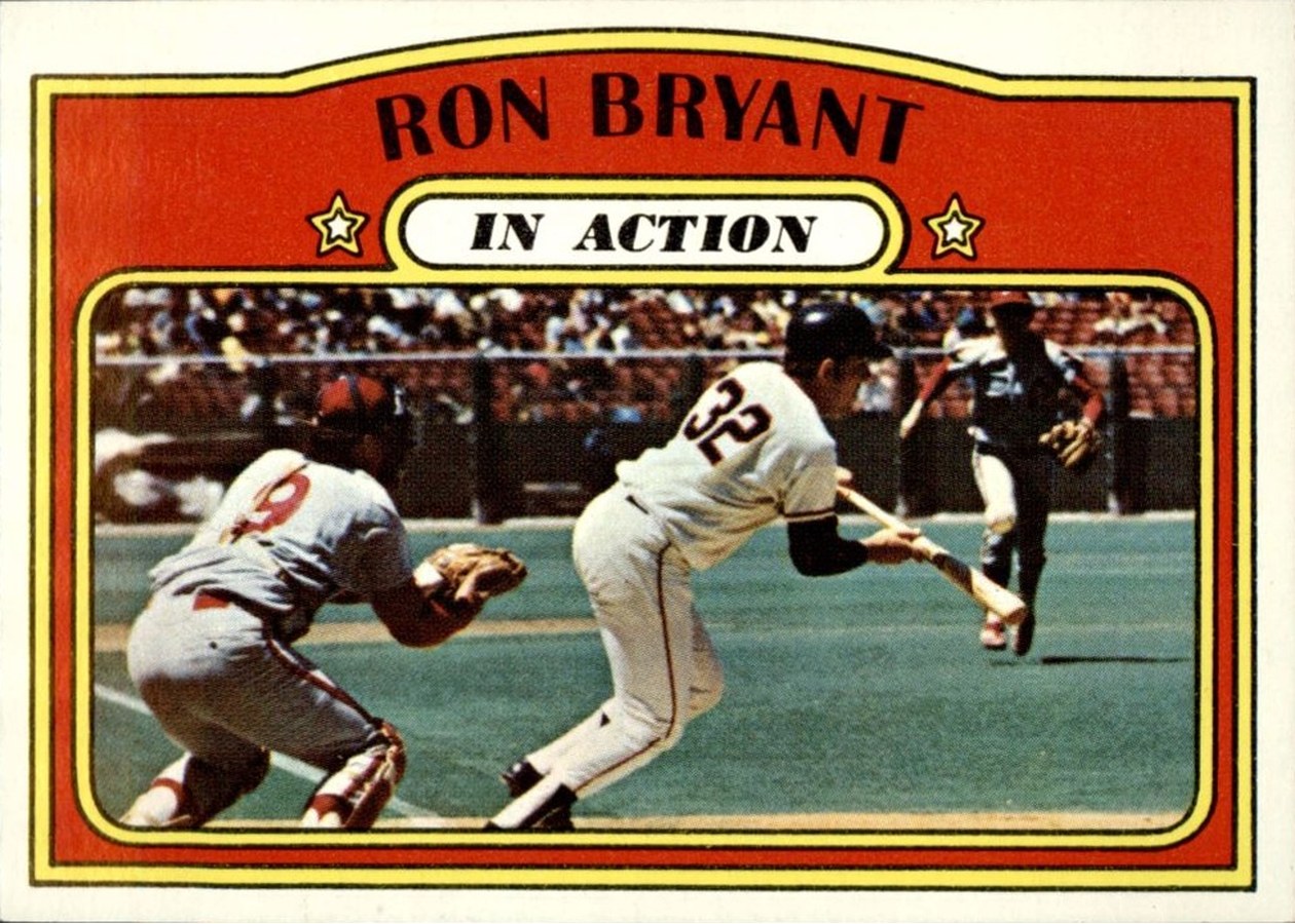 1972 Topps #186 Ron Bryant In Action, San Francisco Giants