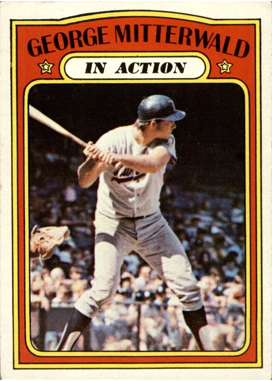1972 Topps #302 George Mitterwald In Action, Minnesota Twins