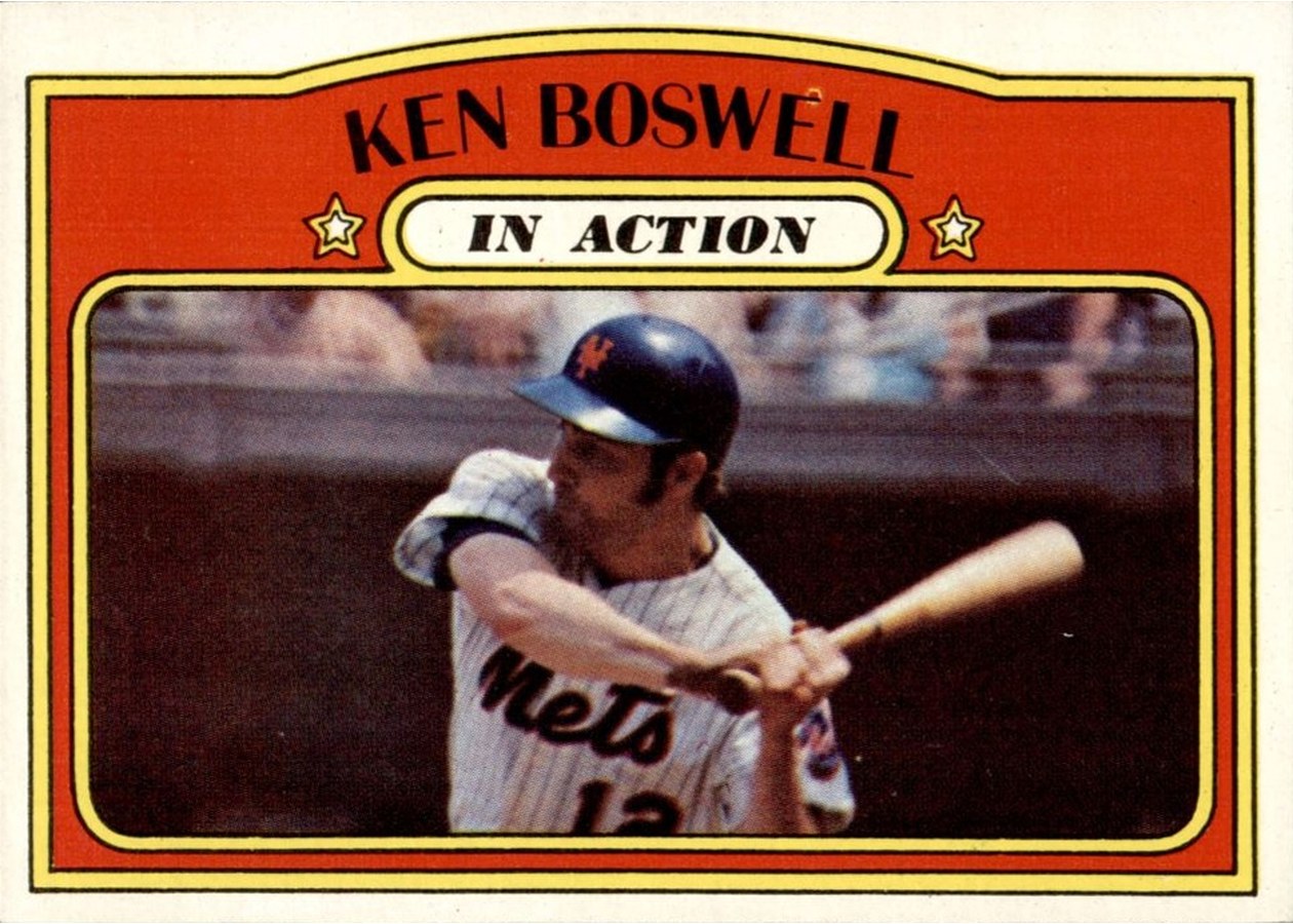 1972 Topps #306 Ken Boswell In Action, New York Mets