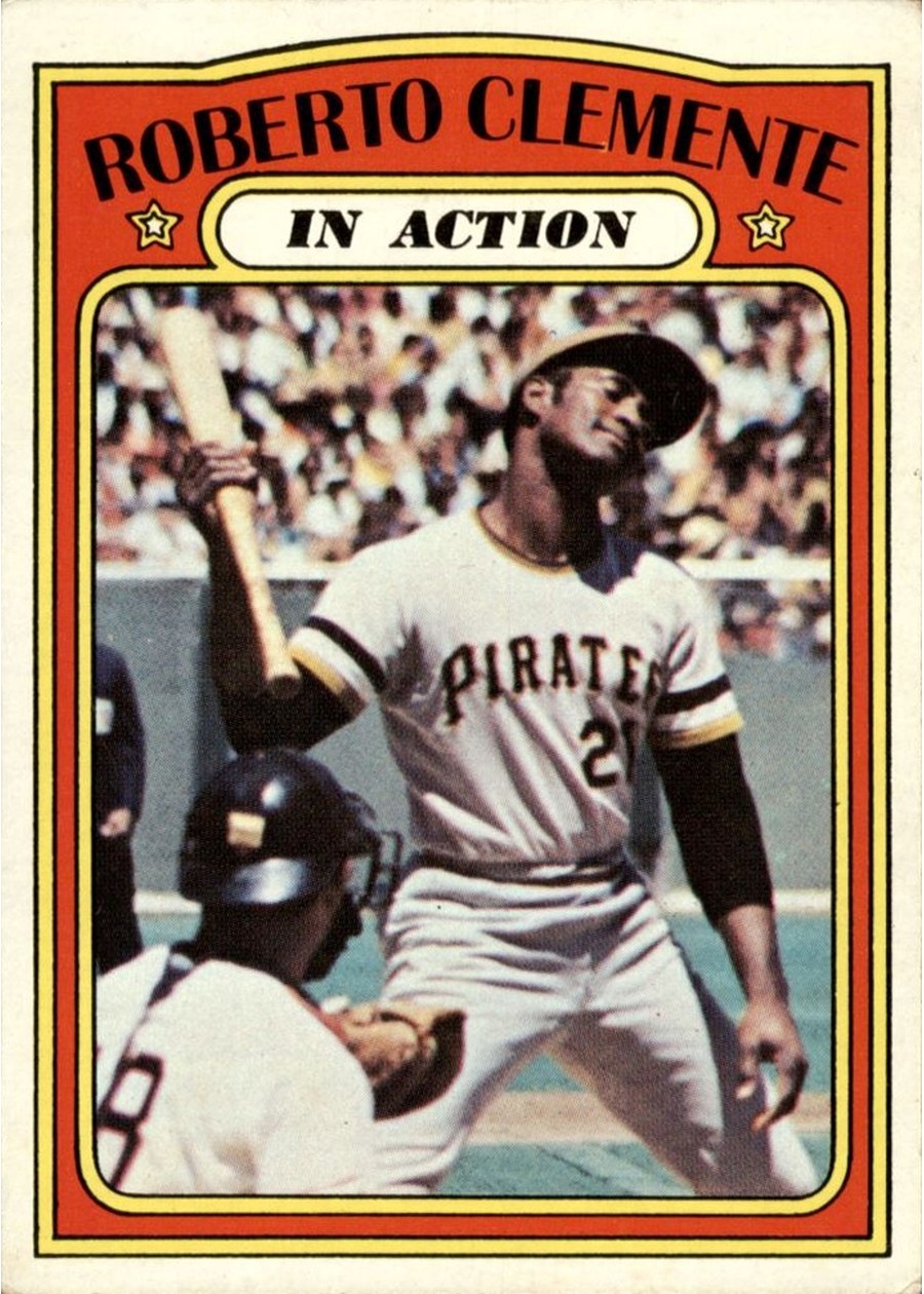 1972 Topps #310 Roberto Clemente In Action, Pittsburgh Pirates