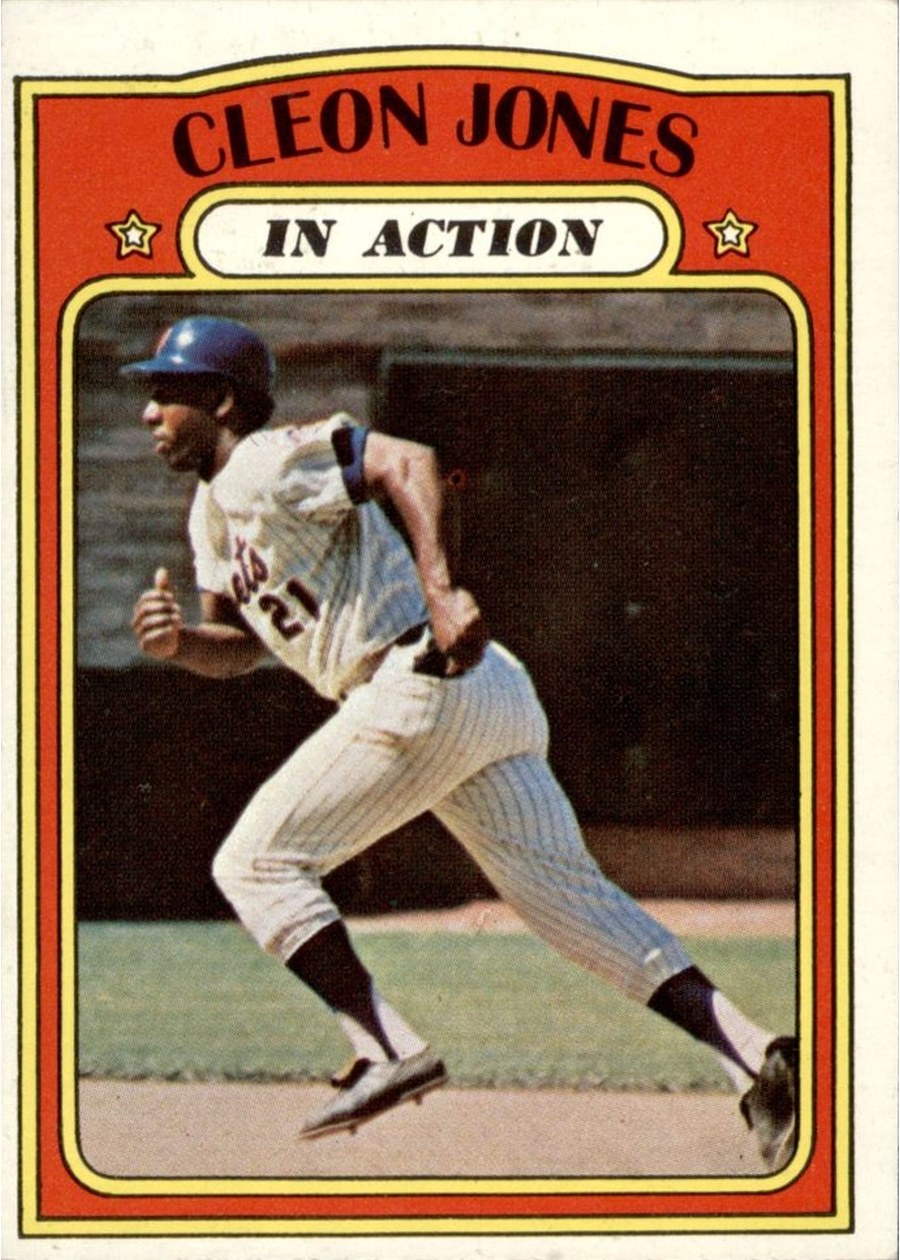 1972 Topps #32 Cleon Jones In Action, New York Mets