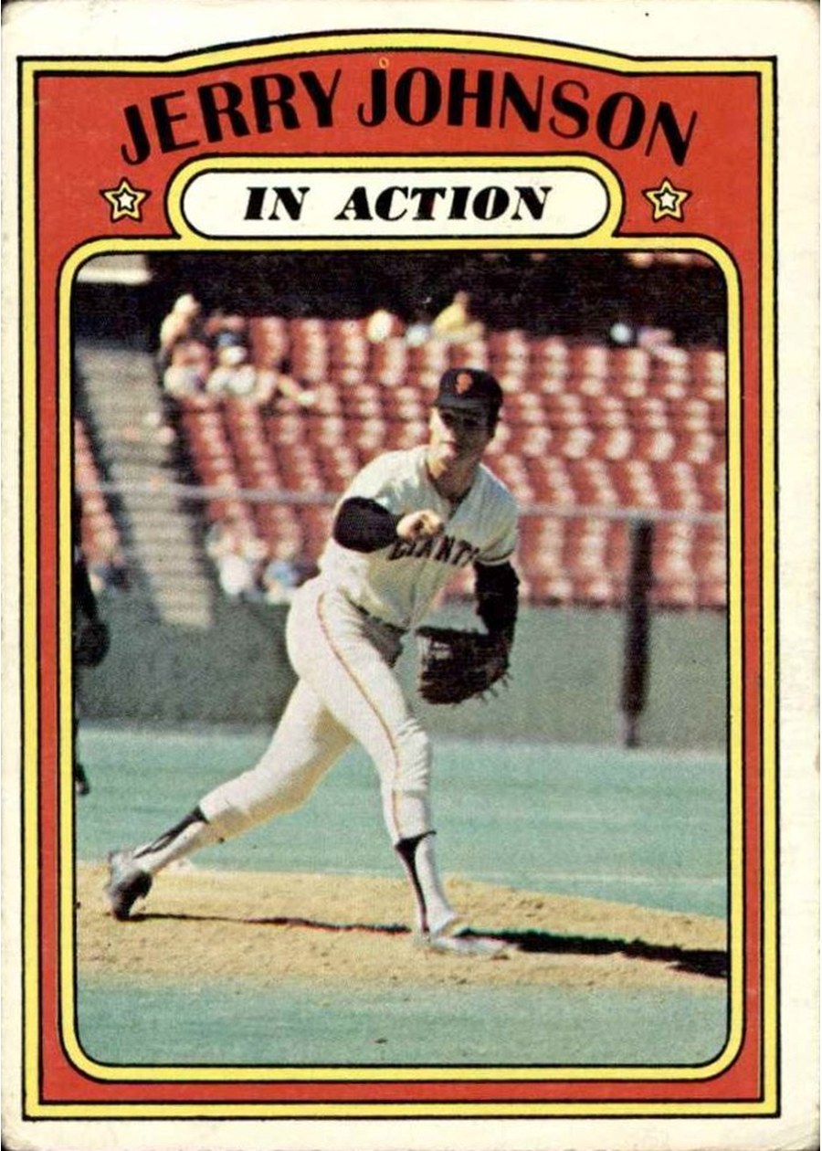 1972 Topps #36 Jerry Johnson In Action, San Francisco Giants