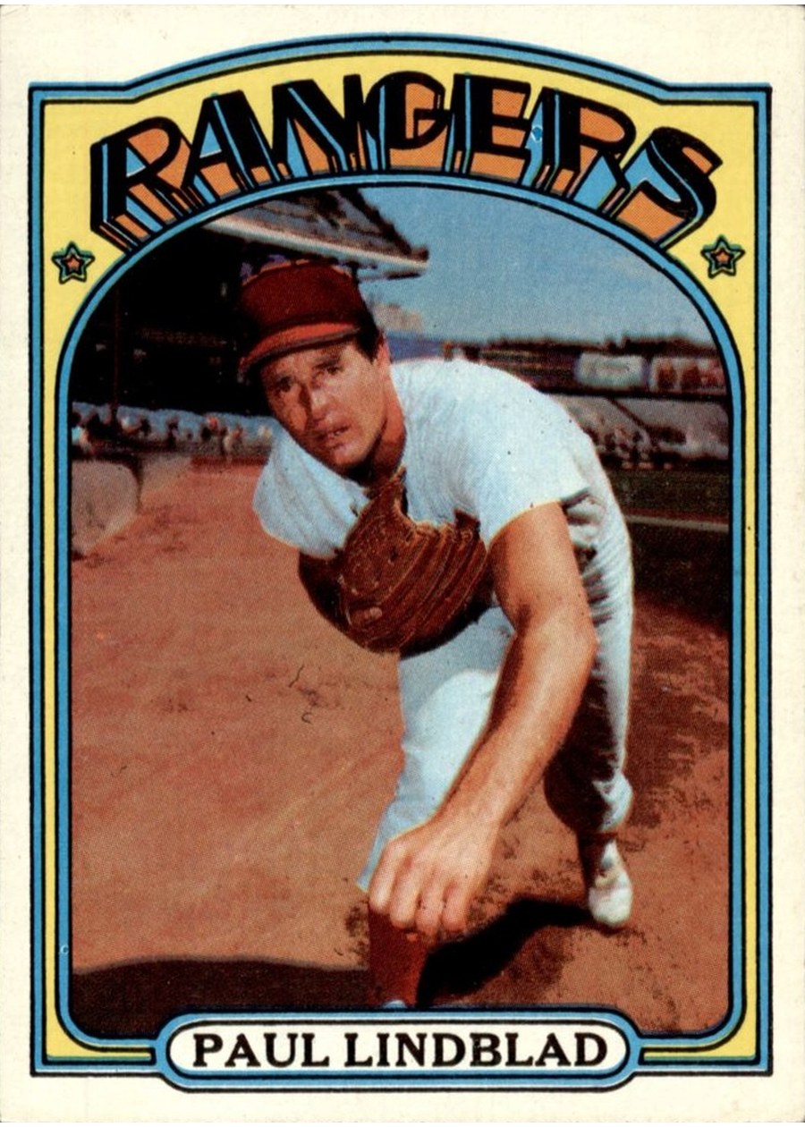 1972 Topps #396 Paul Lindblad, Texas Rangers