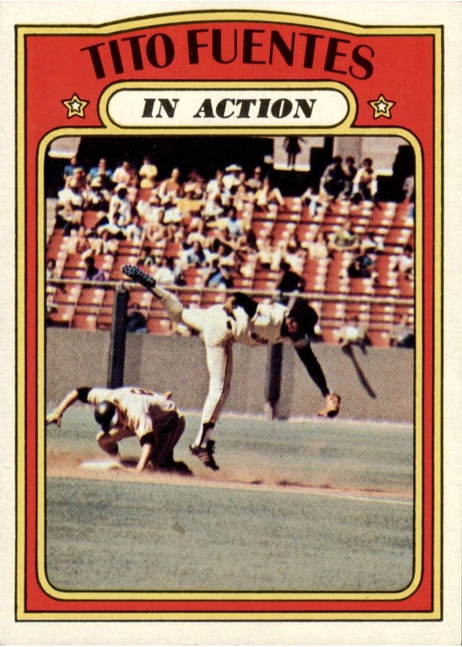 1972 Topps #428 Tito Fuentes In Action, San Francisco Giants