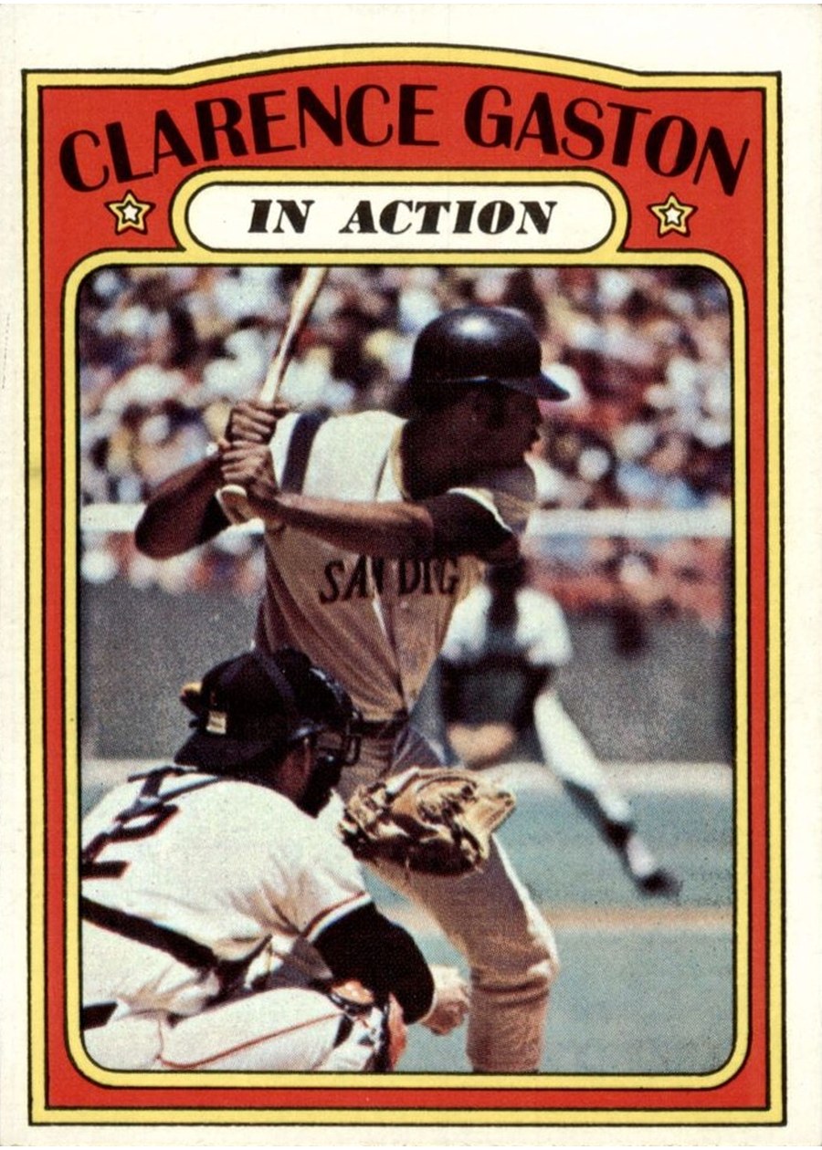 1972 Topps #432 Clarence Gaston In Action, San Diego Padres