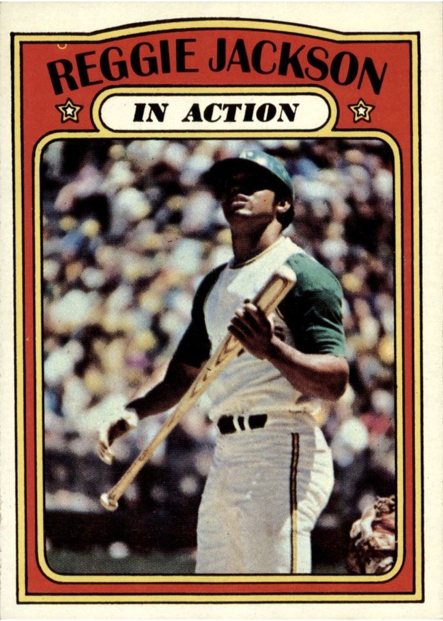 1972 Topps #436 Reggie Jackson In Action, Oakland Athletics