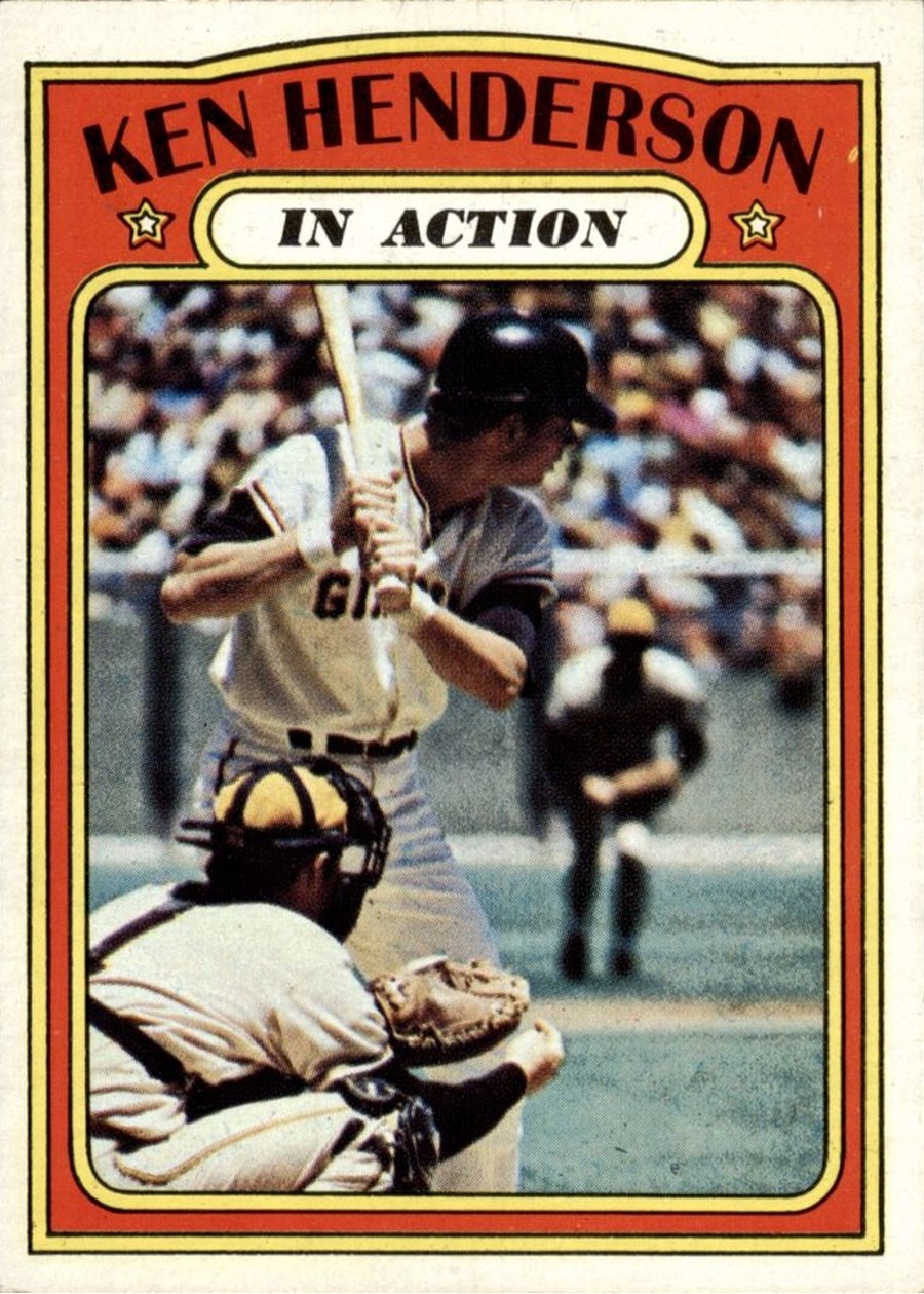 1972 Topps #444 Ken Henderson In Action, San Francisco Giants
