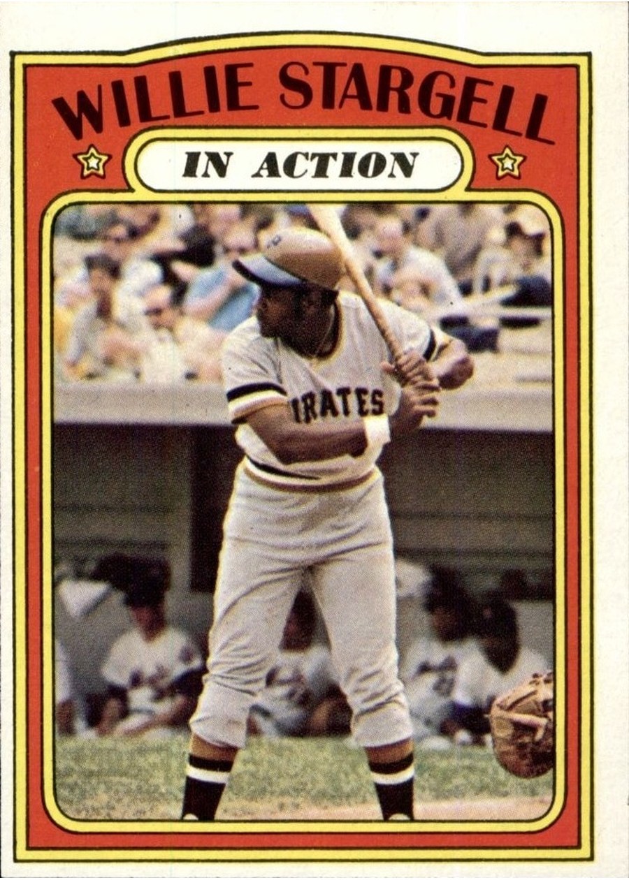 1972 Topps #448 Willie Stargell In Action, Pittsburgh Pirates