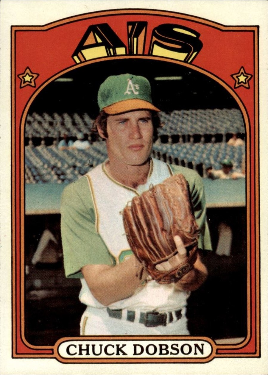 1972 Topps #523 Chuck Dobson, Oakland Athletics