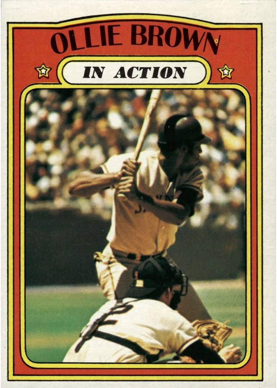 1972 Topps #552 Ollie Brown In Action, San Diego Padres