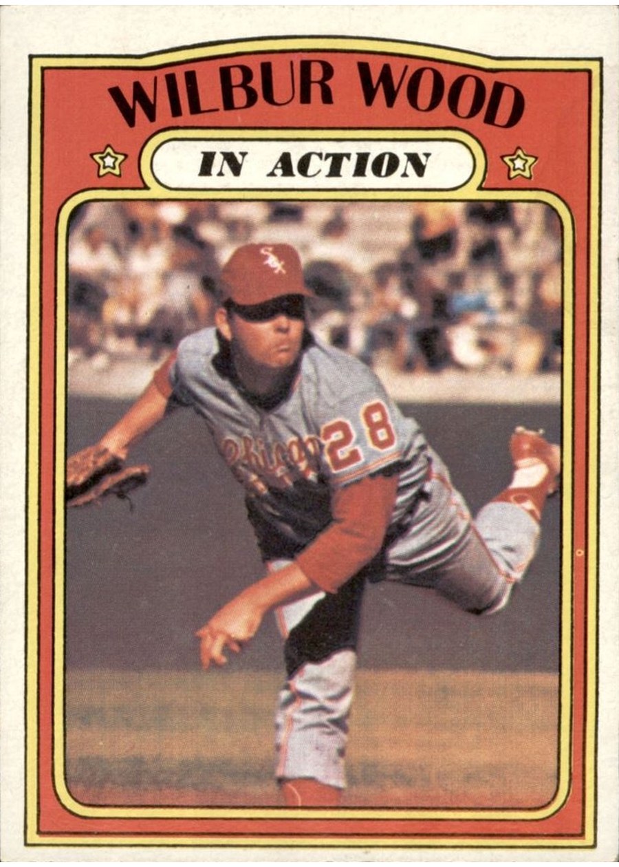 1972 Topps #554 Wilbur Wood In Action, Chicago White Sox